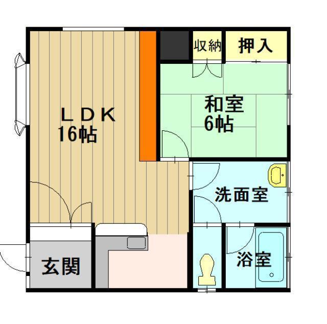城藤アパート(1LDK/1階)の間取り写真