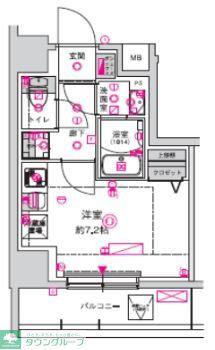 CREST TAPP川崎港町(ワンルーム/2階)の間取り写真