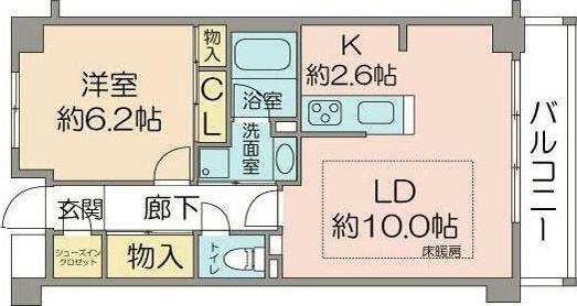 ビューコートQM(1LDK/2階)の間取り写真