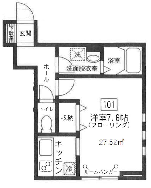 東急東横線 自由が丘駅(東京) 徒歩5分 2階建 築16年(1K/1階)の間取り写真