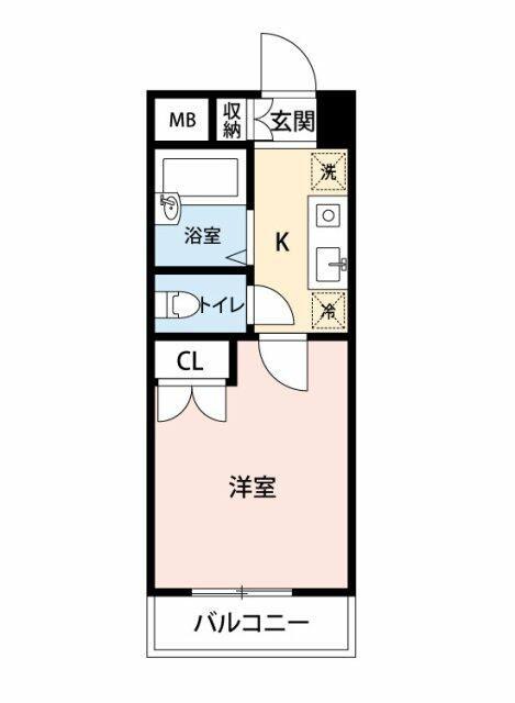 マイナビSTAYミライエ浦安北栄(1K/6階)の間取り写真
