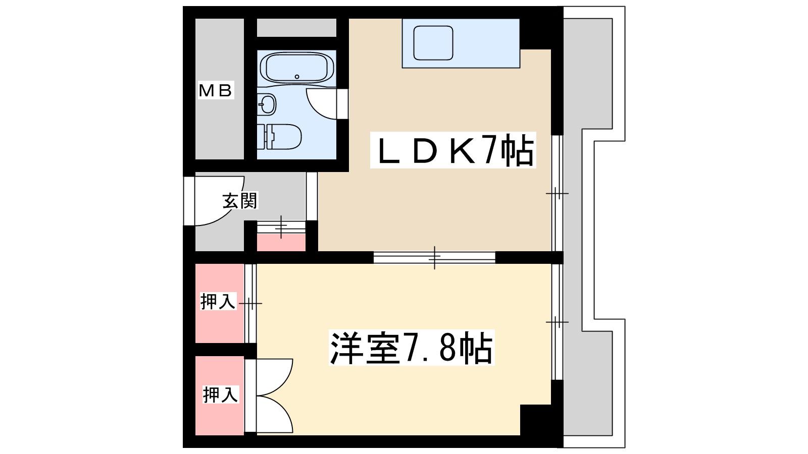 プラザ新大阪(1LDK/3階)の間取り写真