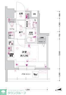 CREST TAPP川崎港町(ワンルーム/4階)の間取り写真