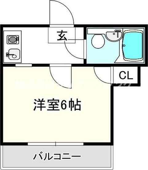 ヘブンズハイツ(1K/3階)の間取り写真