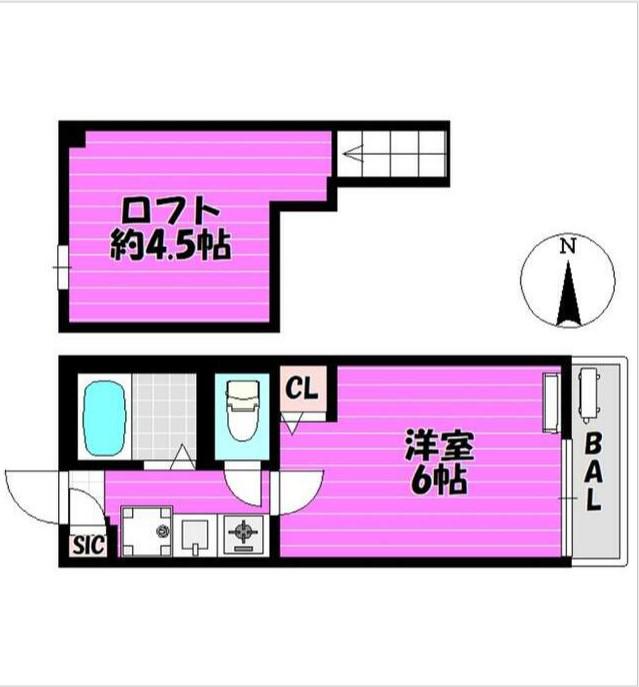 ショコラIII(1K/1階)の間取り写真