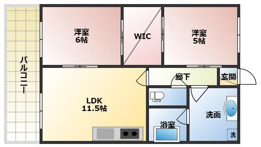 雅パートI(2LDK/1階)の間取り写真