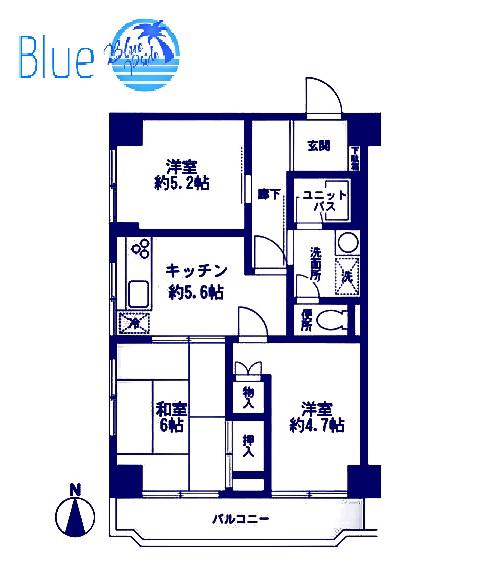 ポートハイム戸塚(3K/3階)の間取り写真