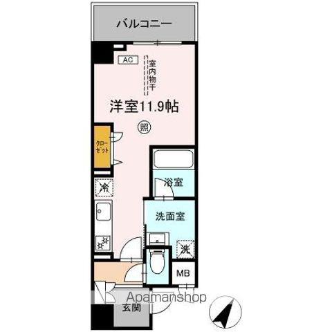 KYOKUYOUモダンベース天神(ワンルーム/5階)の間取り写真
