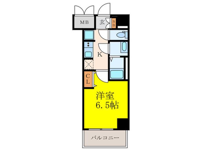 アルティザ江坂(1K/3階)の間取り写真