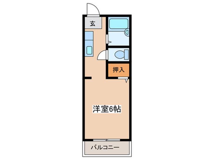 コーポコジマ(ワンルーム/1階)の間取り写真