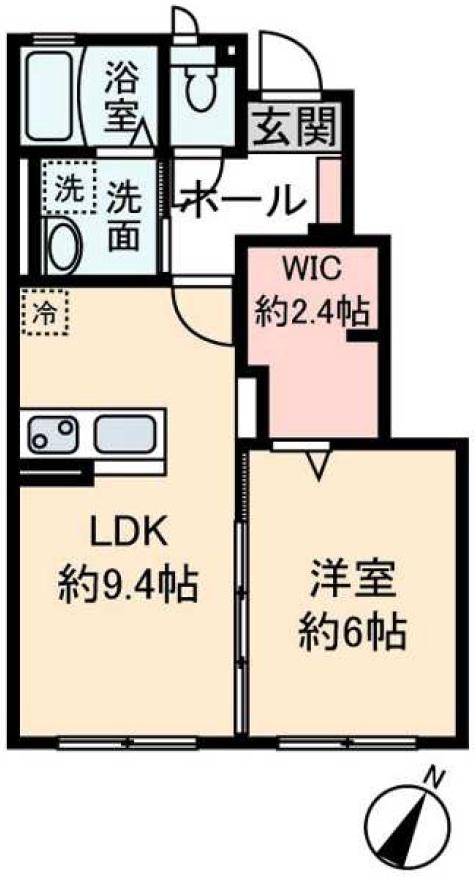 ボヌール(1LDK/1階)の間取り写真