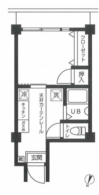 セントラル第一青山(1K/4階)の間取り写真