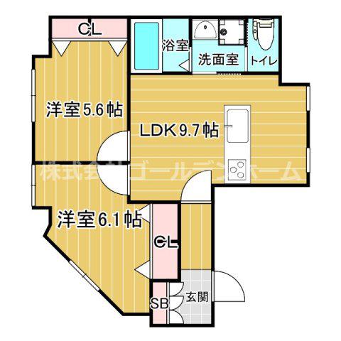 SKハウス(2LDK/3階)の間取り写真