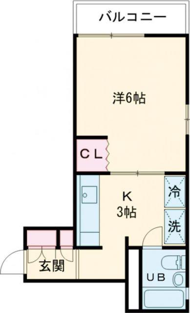 メイプルハウス(1K/2階)の間取り写真
