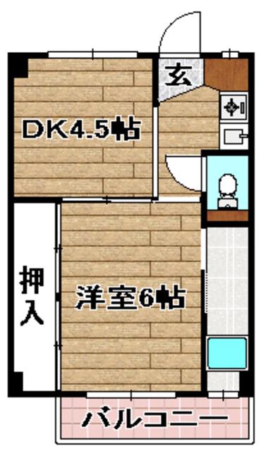 ビレッジハウス西町 4号棟(2DK/2階)の間取り写真