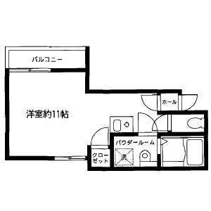 シーザリオ(ワンルーム/1階)の間取り写真