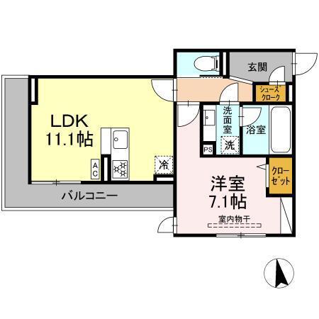 スリジエ(1LDK/3階)の間取り写真