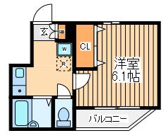 タウンフィールド2-B(1K/2階)の間取り写真