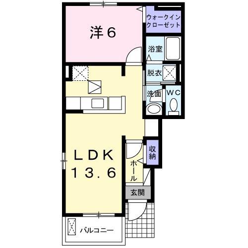 アメヤMRII(1LDK/1階)の間取り写真