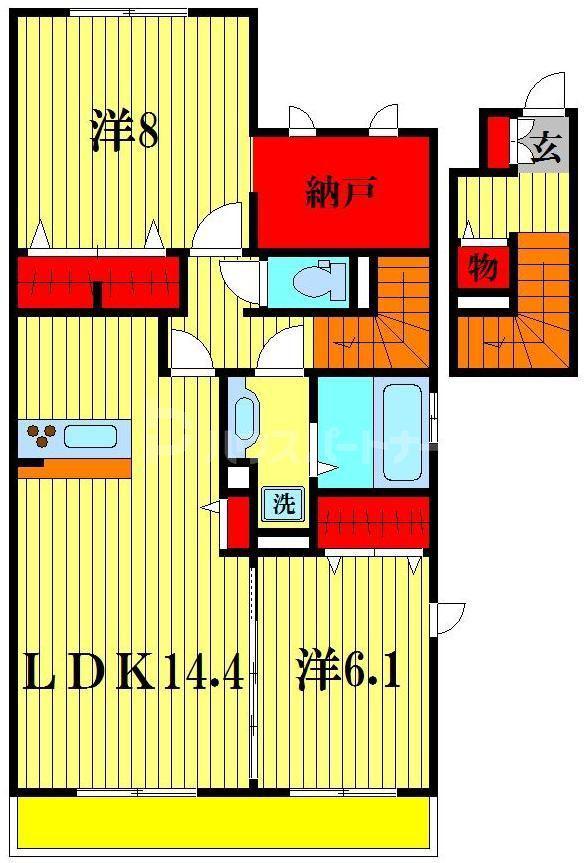 ブリエ II(2SLDK/2階)の間取り写真