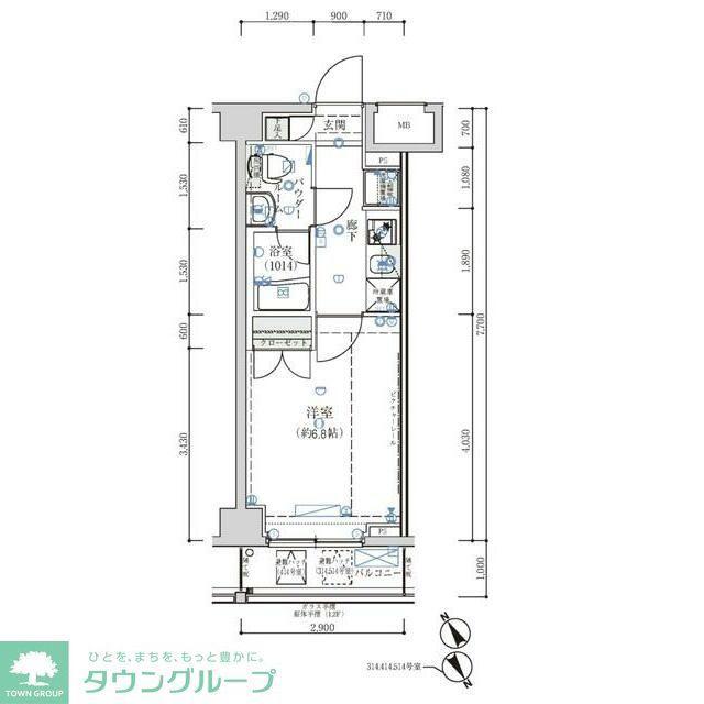オーキッドレジデンス鶴見(1K/5階)の間取り写真