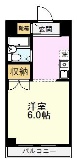 第二ホリィホック(1K/4階)の間取り写真