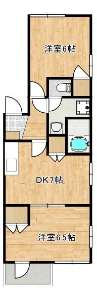 コーポ蜂須賀(2DK/2階)の間取り写真