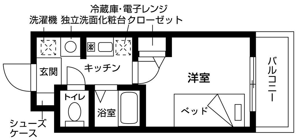 いとLABレジデンスB棟(1K/3階)の間取り写真