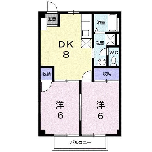 ニューシティMORII(2DK/2階)の間取り写真