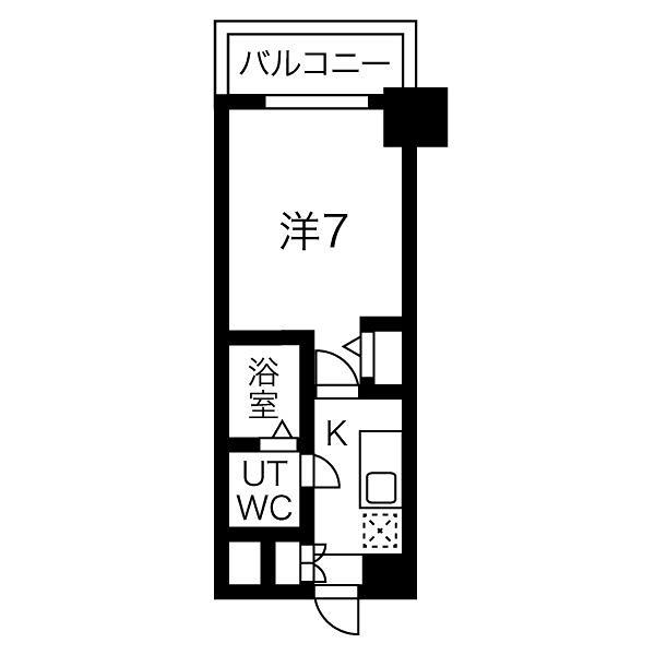 アリビオ江坂南金田(1K/9階)の間取り写真