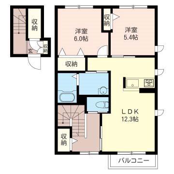シャーメゾンM(2LDK/2階)の間取り写真