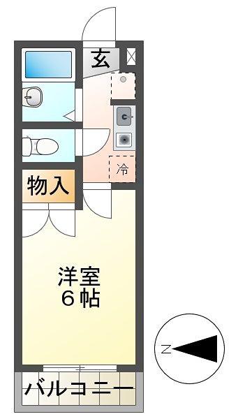 ユーコート八王子(1K/1階)の間取り写真
