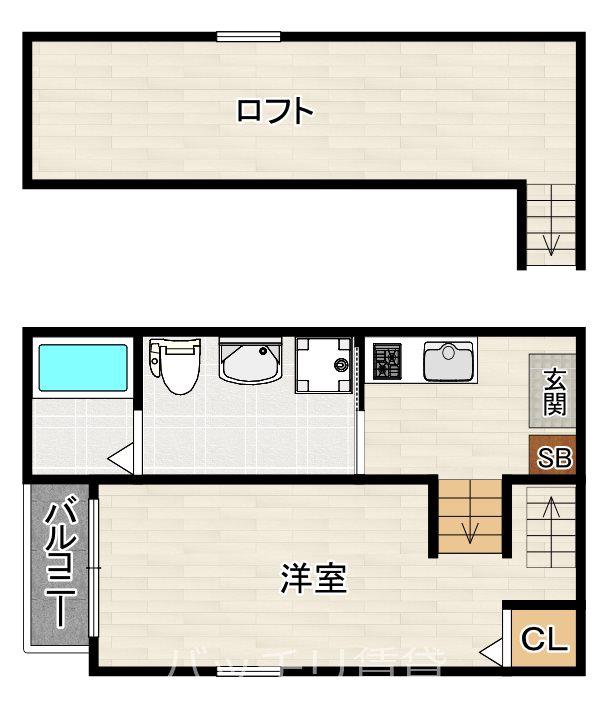 エトワール井尻(1K/2階)の間取り写真