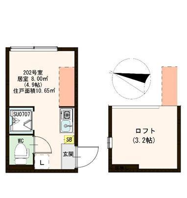 FELIZ(ワンルーム/2階)の間取り写真