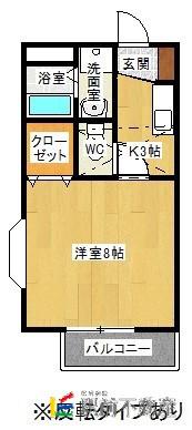 メロウ開成(1K/2階)の間取り写真