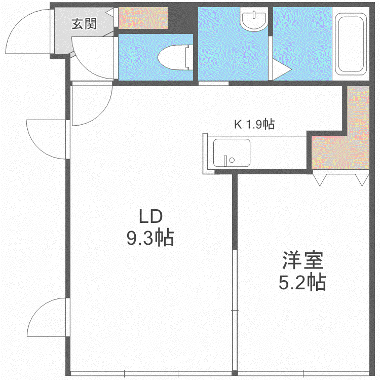 PARENTEN3(1LDK/2階)の間取り写真
