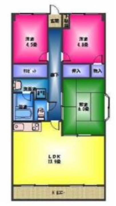 マルシオンマルジュ(3LDK/4階)の間取り写真