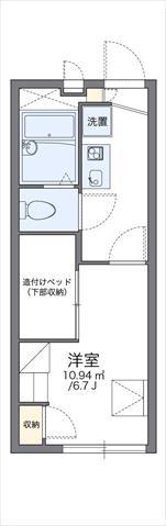 レオパレスけーあい(1K/2階)の間取り写真
