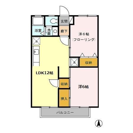 エミネンス壱番館(2LDK/1階)の間取り写真