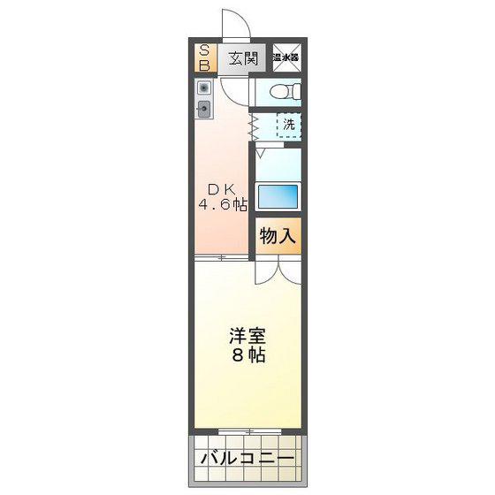 パーソナルハウス 嶋(1DK/3階)の間取り写真