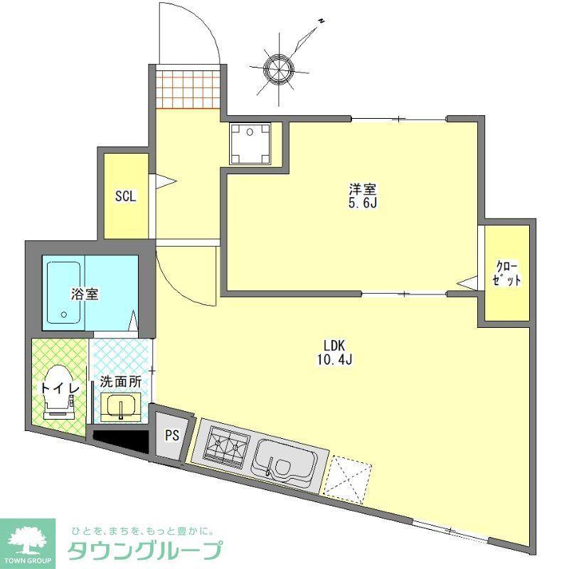 アピチェ西調布(1LDK/1階)の間取り写真