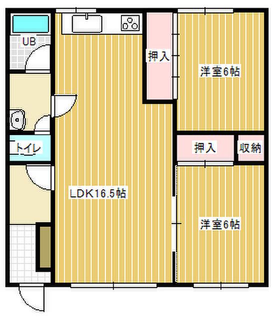 ニューライフ大関(2LDK/2階)の間取り写真