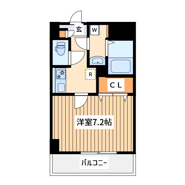 シエロアスール(1K/3階)の間取り写真