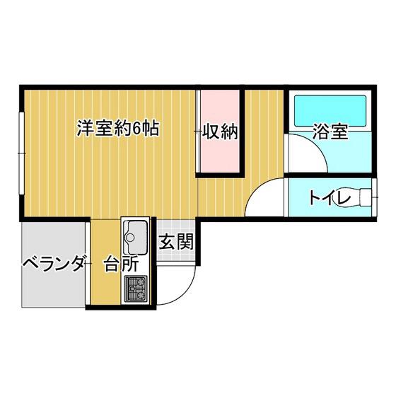 シャトレ・FII(ワンルーム/2階)の間取り写真