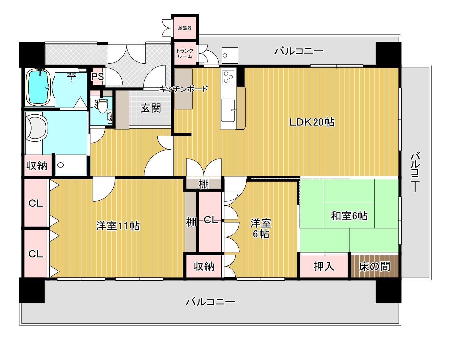 アドバンス21丸山(3LDK/11階)の間取り写真