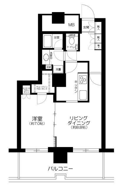 イーストコモンズ清澄白河セントラルタワー(1LDK/4階)の間取り写真