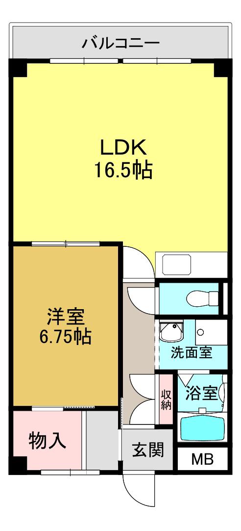 サンシャイン大和(1LDK/4階)の間取り写真