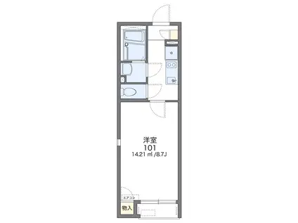 ＪＲ鹿児島本線 戸畑駅 徒歩9分 2階建 築12年(1K/2階)の間取り写真