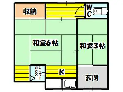 東淡路文化1(2K/2階)の間取り写真