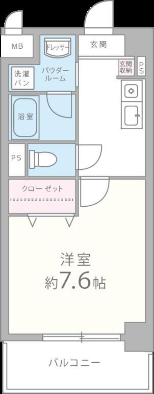 アンビシャス江崎(1K/5階)の間取り写真